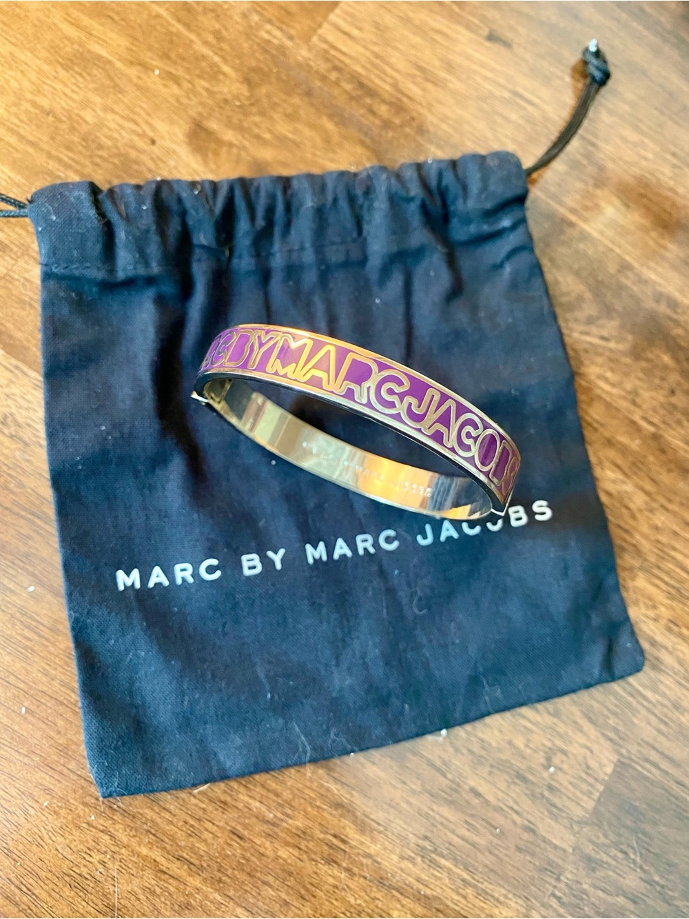 Marc by Marc Jacobs Purple Logo Bangle Bracelet